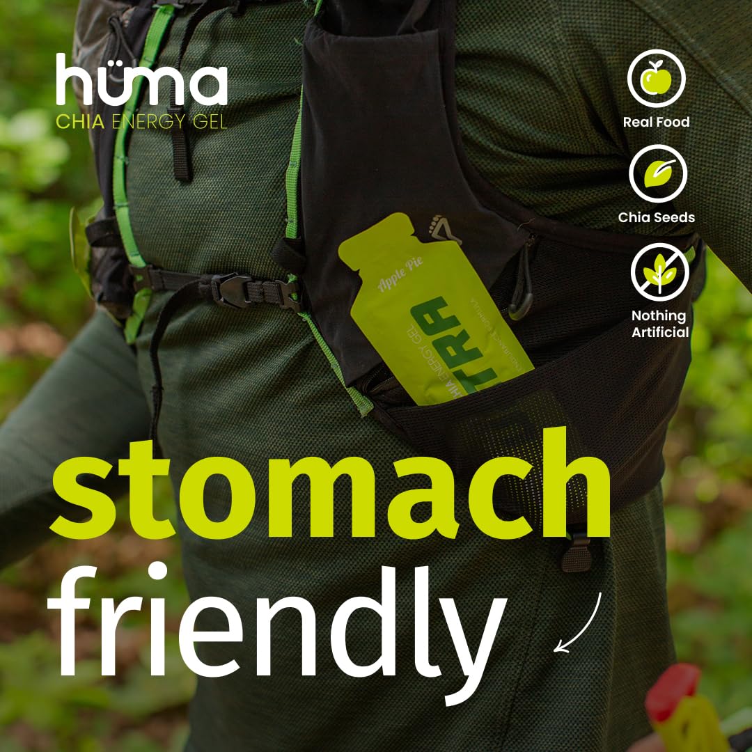 HÜMA CHIA ENERGY GEL sin cafeína para entrenos tranquilos.