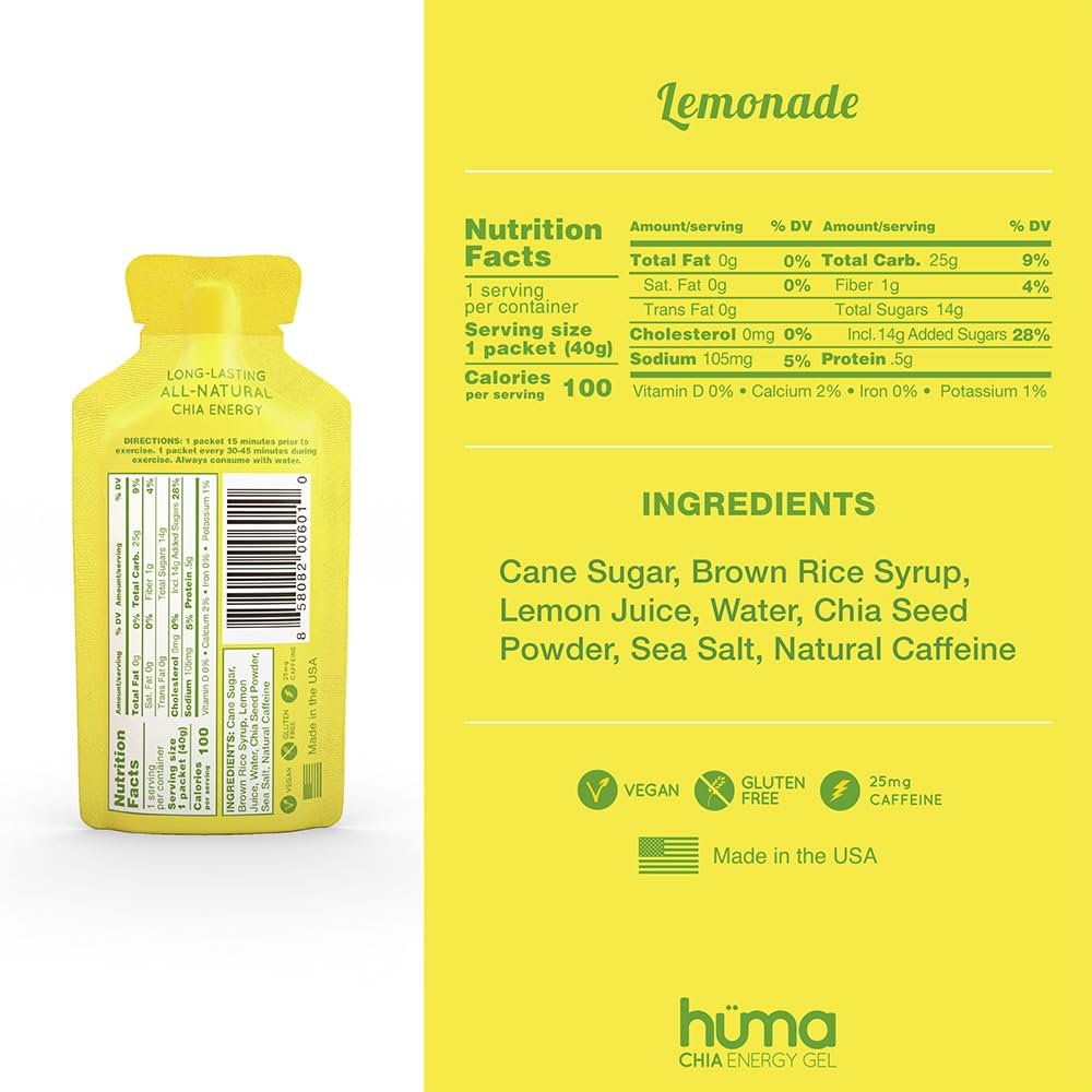 HÜMA CHIA ENERGY GEL textura-fruta: sabor natural para recargas.