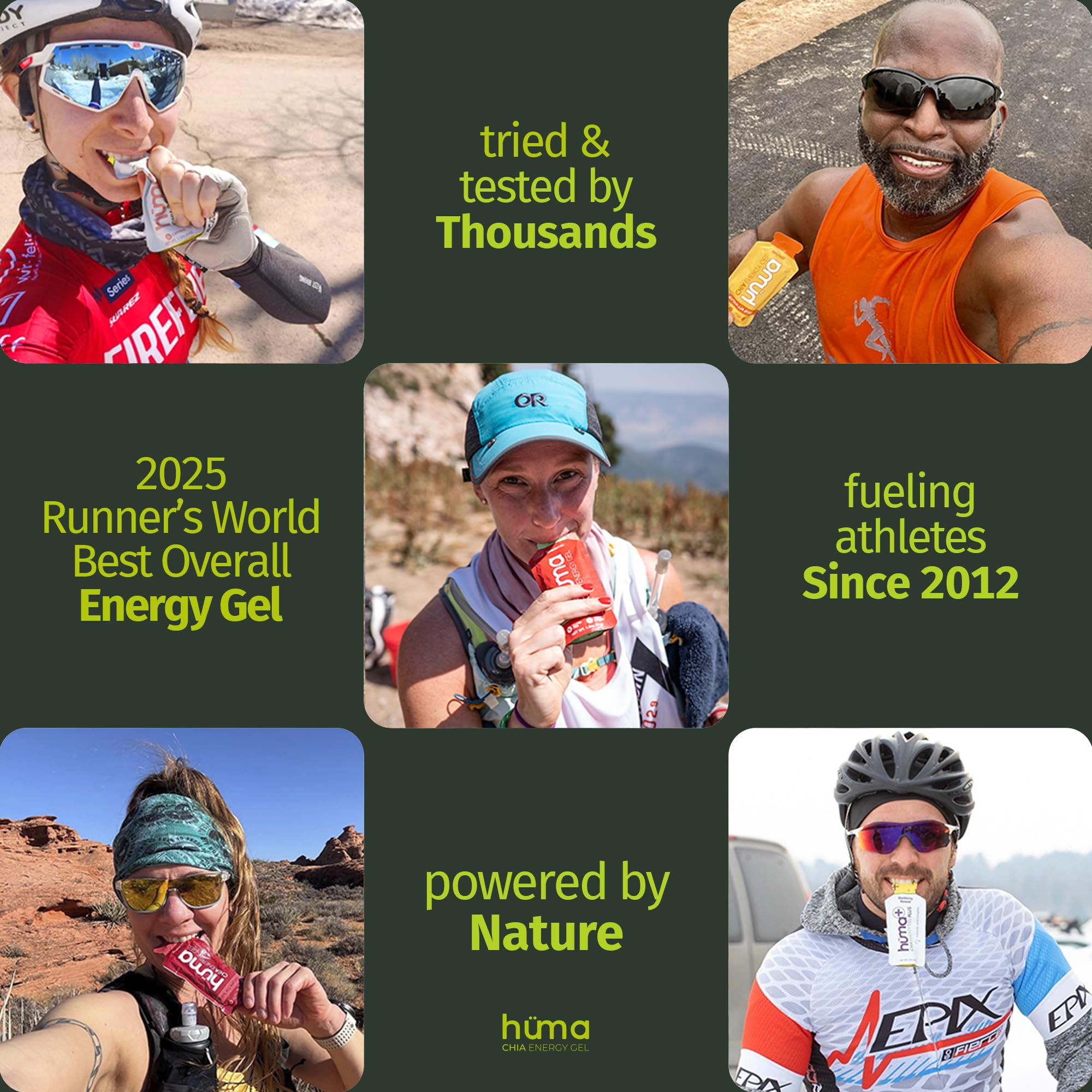 HÜMA CHIA ENERGY GEL útil en maratones para mantener ritmo.