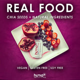 Textura de fruta real en gel de HÜMA CHIA, energía estable durante entrenamientos.