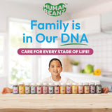 Etiqueta clara Human Beanz, dispensación rápida y práctica