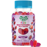 Gomitas multivitaminas Human Beanz en frasco; sabor frambuesa y apoyo diario