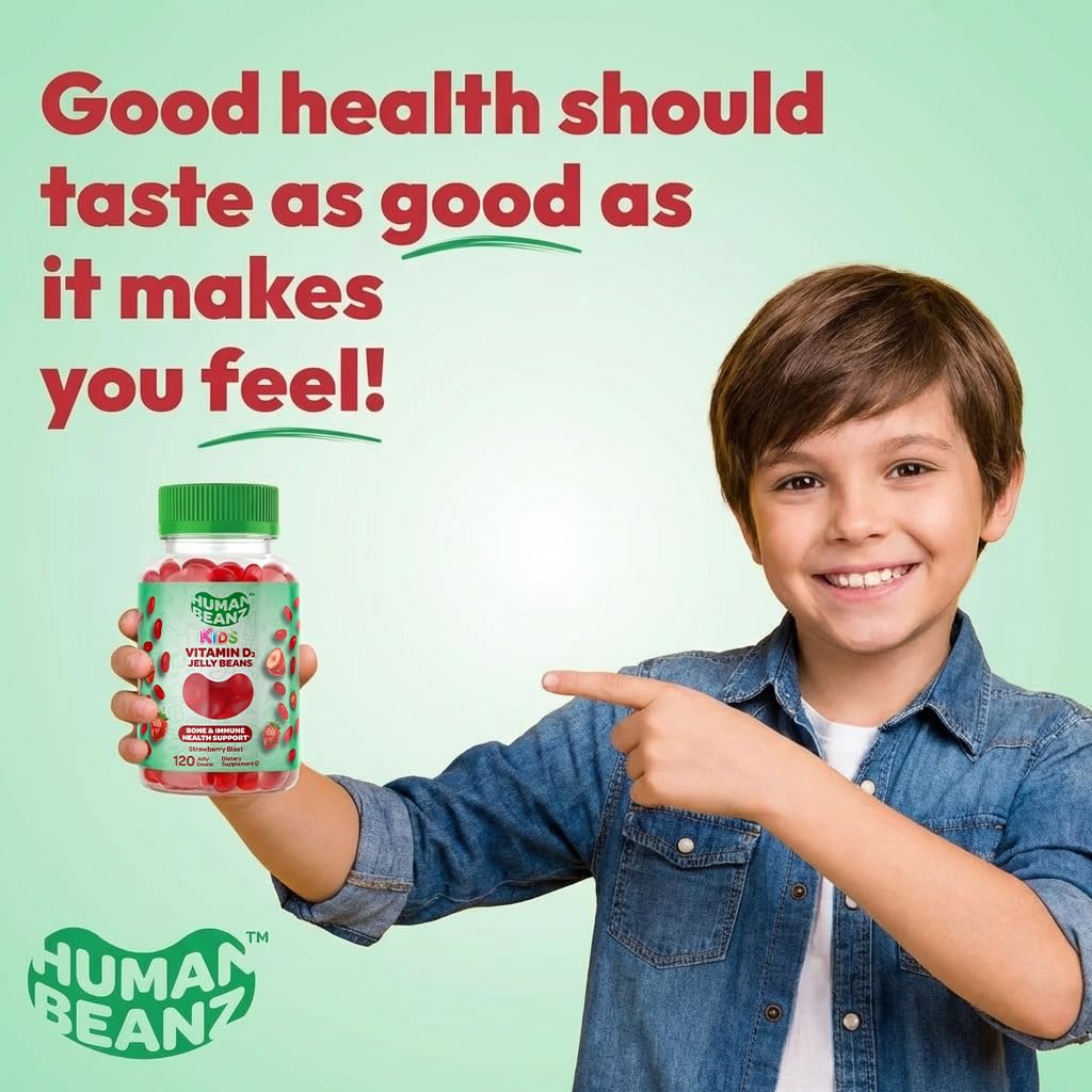 Human Beanz gomitas Vitamina D3, opción vegetariana, aptas para dietas.