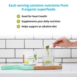 Humann HeartGreens: spirulina, olivo y apio para aporte de nutrientes diarios.