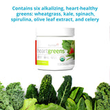 Humann HeartGreens: etiqueta USDA Orgánico garantiza ingredientes de calidad.