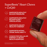 Humann SuperBeets Heart Chews: porción con 500 mg de remolacha en polvo.