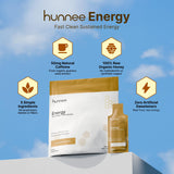 Hunnee Energy Golden Boost, paquete individual, conveniente para llevar.