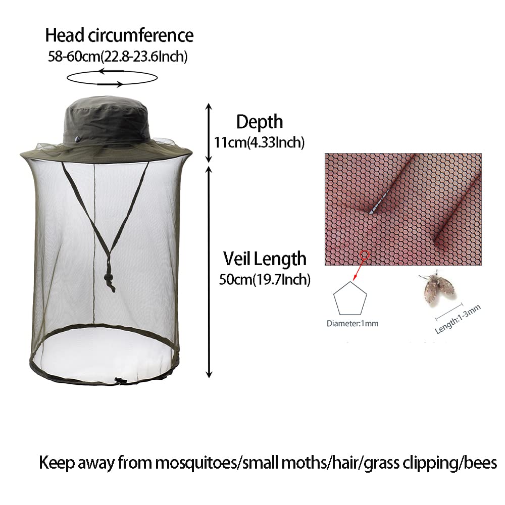 HunterBee malla anti insectos para cara, ideal para campamento y pesca