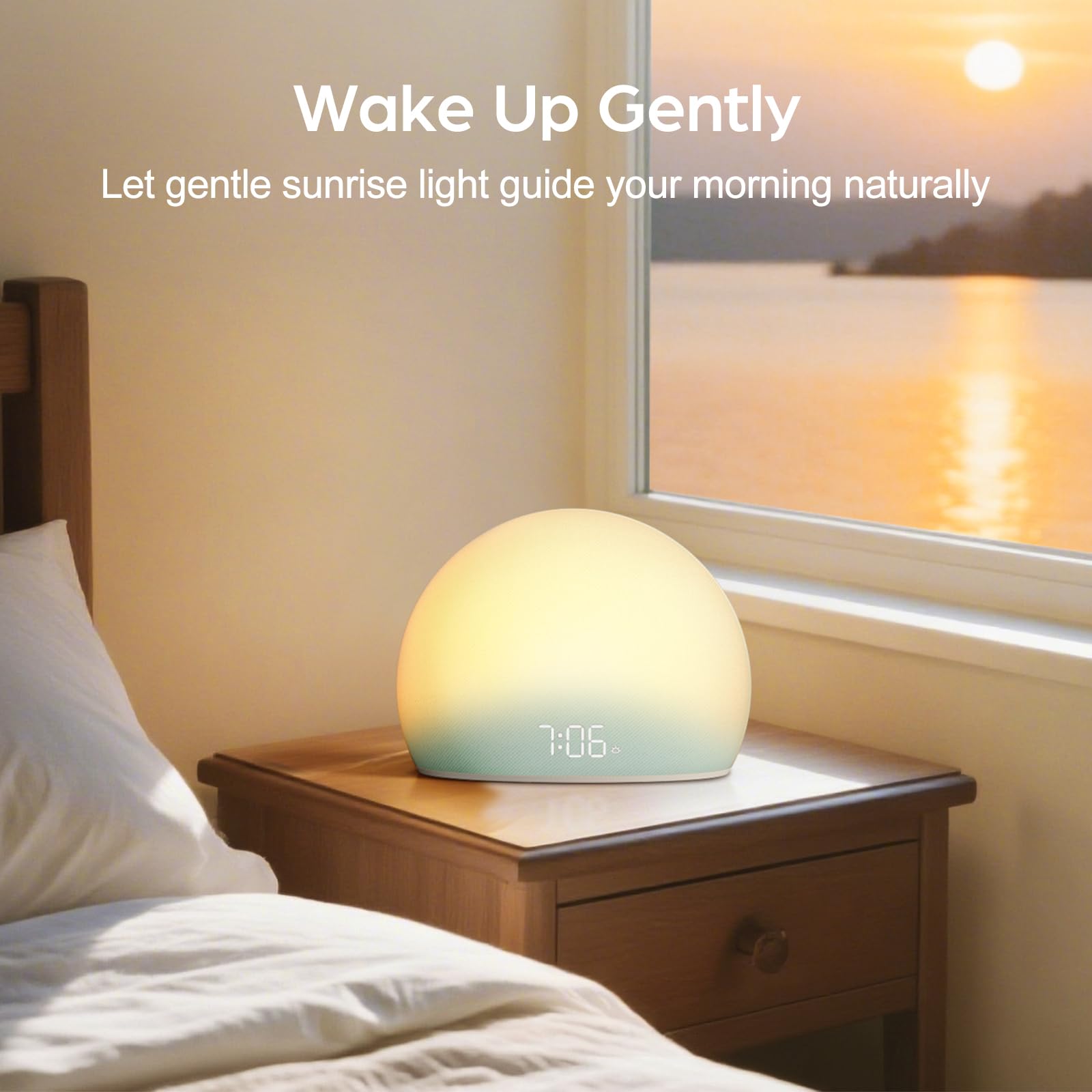 HOUSBAY Luz de alba ajustable para mañanas claras y serenas.