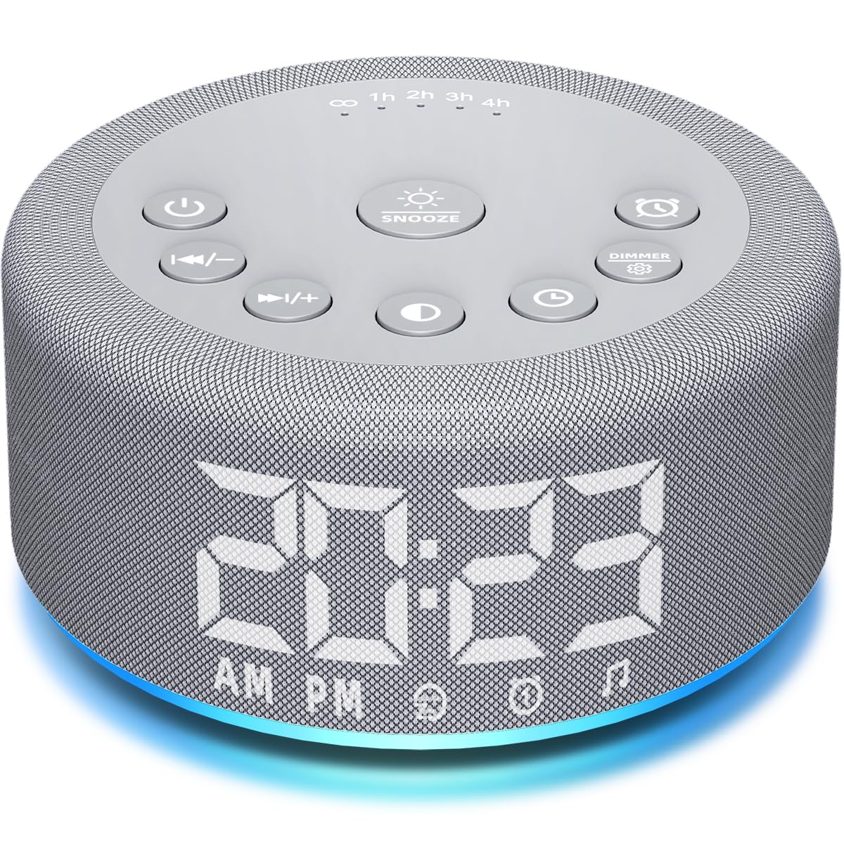 Hushing máquina de sonido y reloj despertador con luz nocturna para dormir mejor