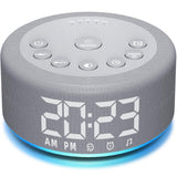 Hushing máquina de sonido y reloj despertador con luz nocturna para dormir mejor