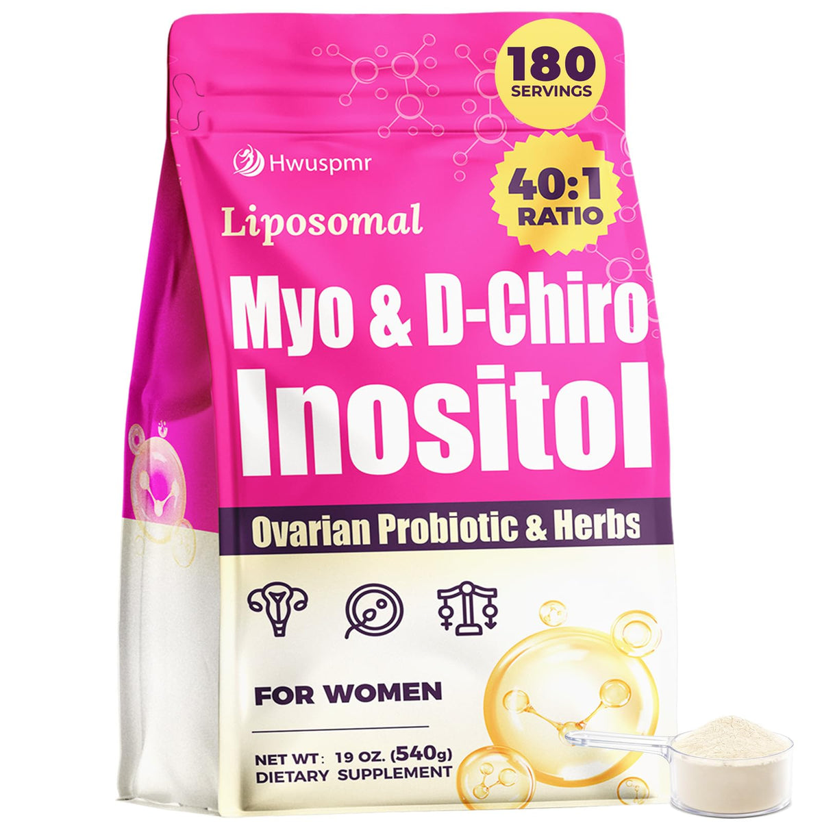 Hwuspmr envase liposomal con Myo-Inositol facilita la toma diaria y absorción.