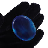 Piedra palma ovalada azul, pulida a mano de Hxswkk
