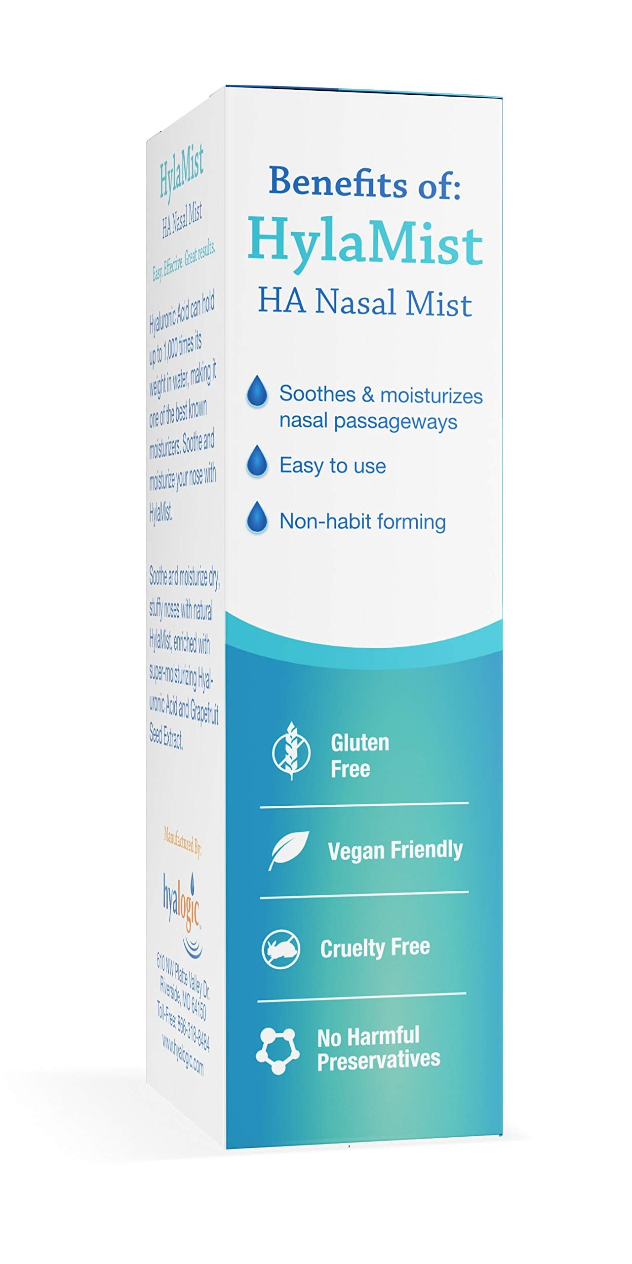 HylaMist Hyalogic: aplicador nasal suave para alivio cómodo durante el día.