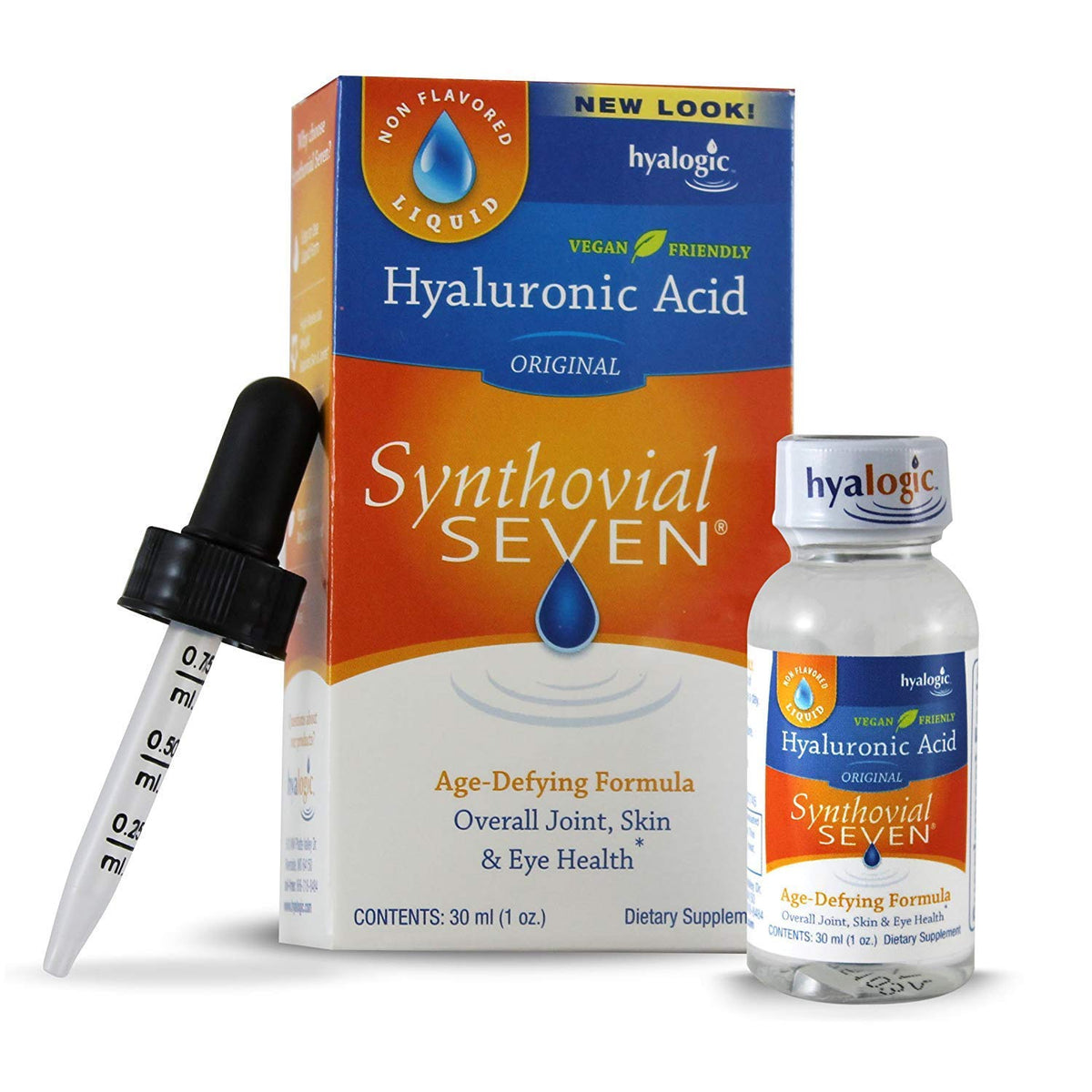 Hyalogic Synthovial Seven: botella de ácido hialurónico para hidratación de piel y articulaciones.