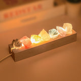 HYAMVOR lampara noche cristales 7 chakras: iluminación cálida para relajación.