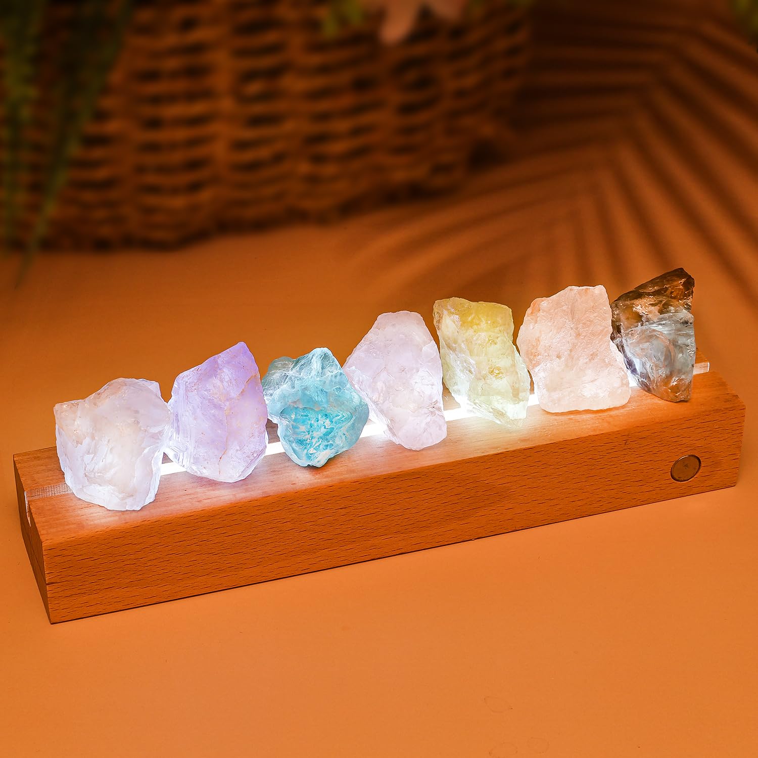 HYAMVOR luz nocturna de cristales 7 chakras que ilumina suavemente el ambiente