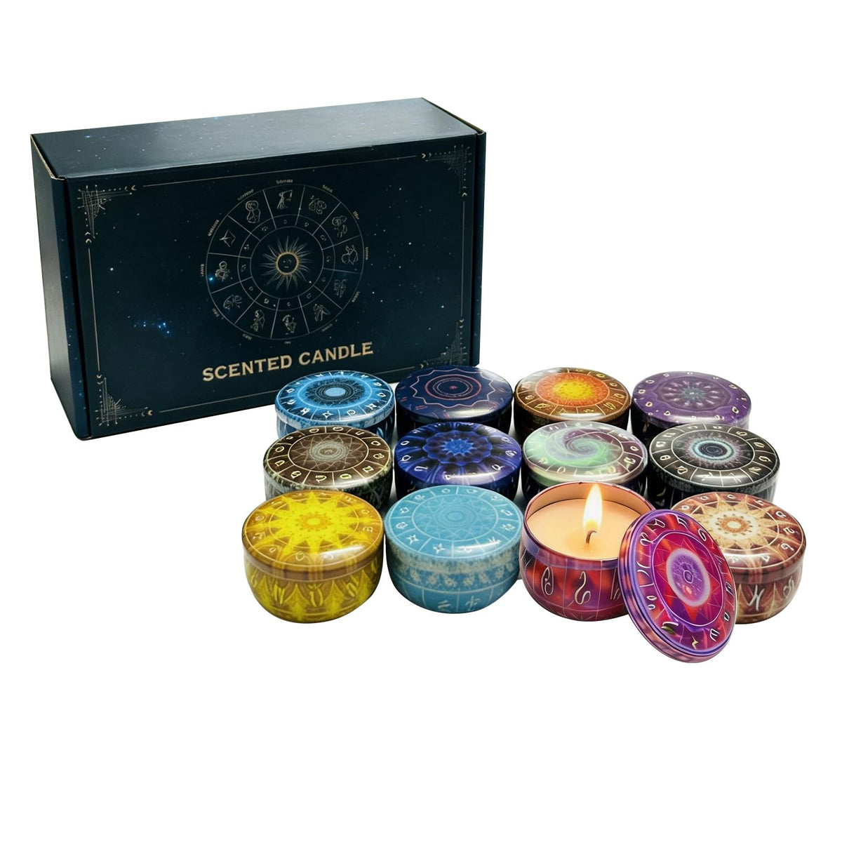 HYCSC juego de 12 velas aromáticas para crear ambiente relajante en casa.