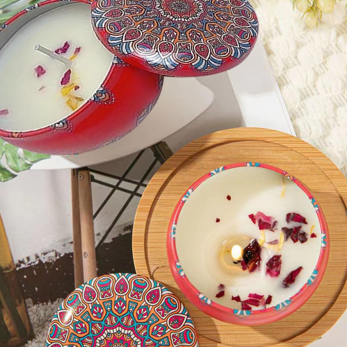HYCSC regalo de velas boho en caja, ideal para regalar.