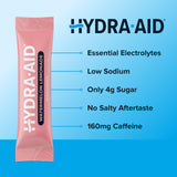 HYDRA AID mezcla con electrolitos y vitaminas en vaso para equilibrio diario
