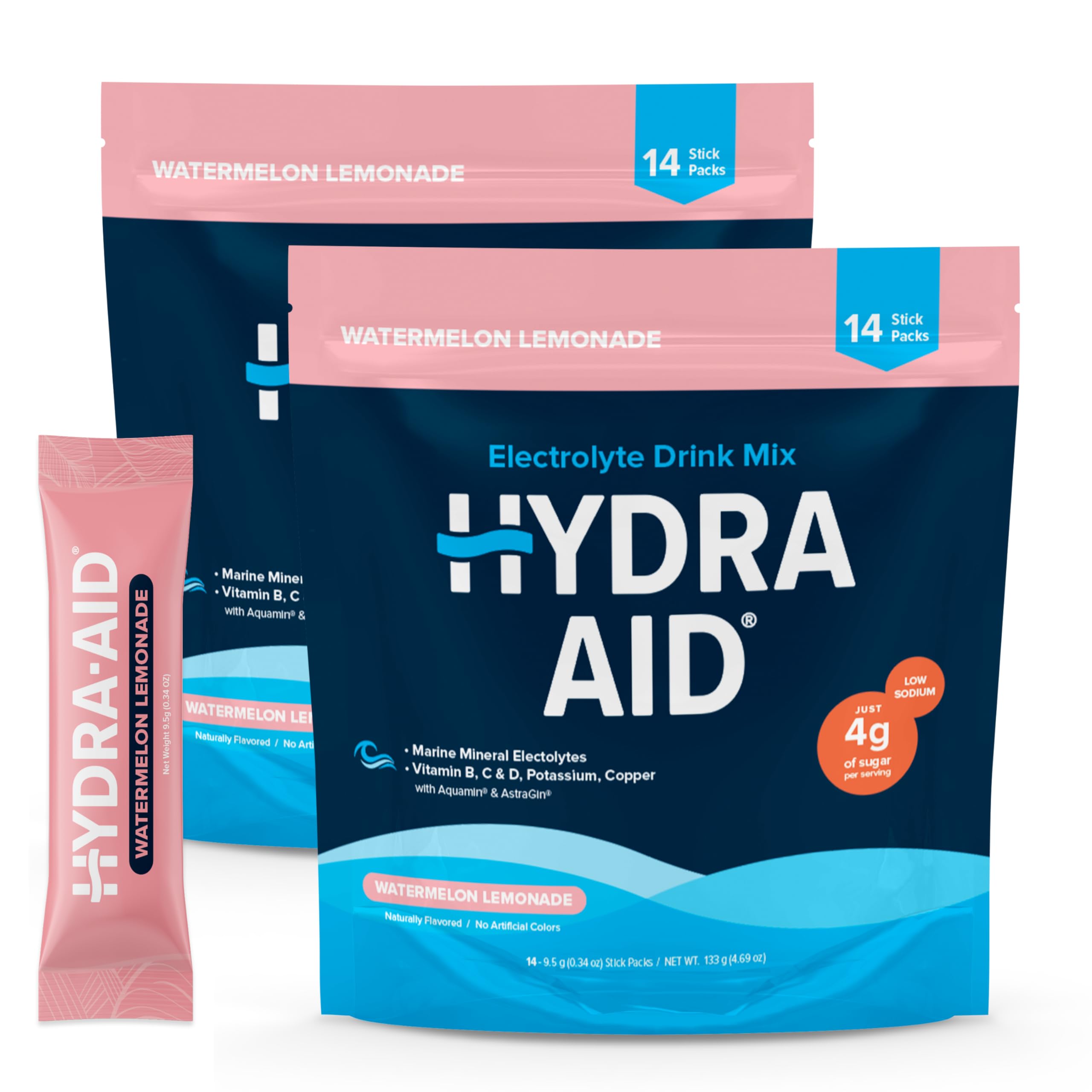 HYDRA AID: paquetes de electrolitos sin sodio, sabor Limón-Sandía para hidratación