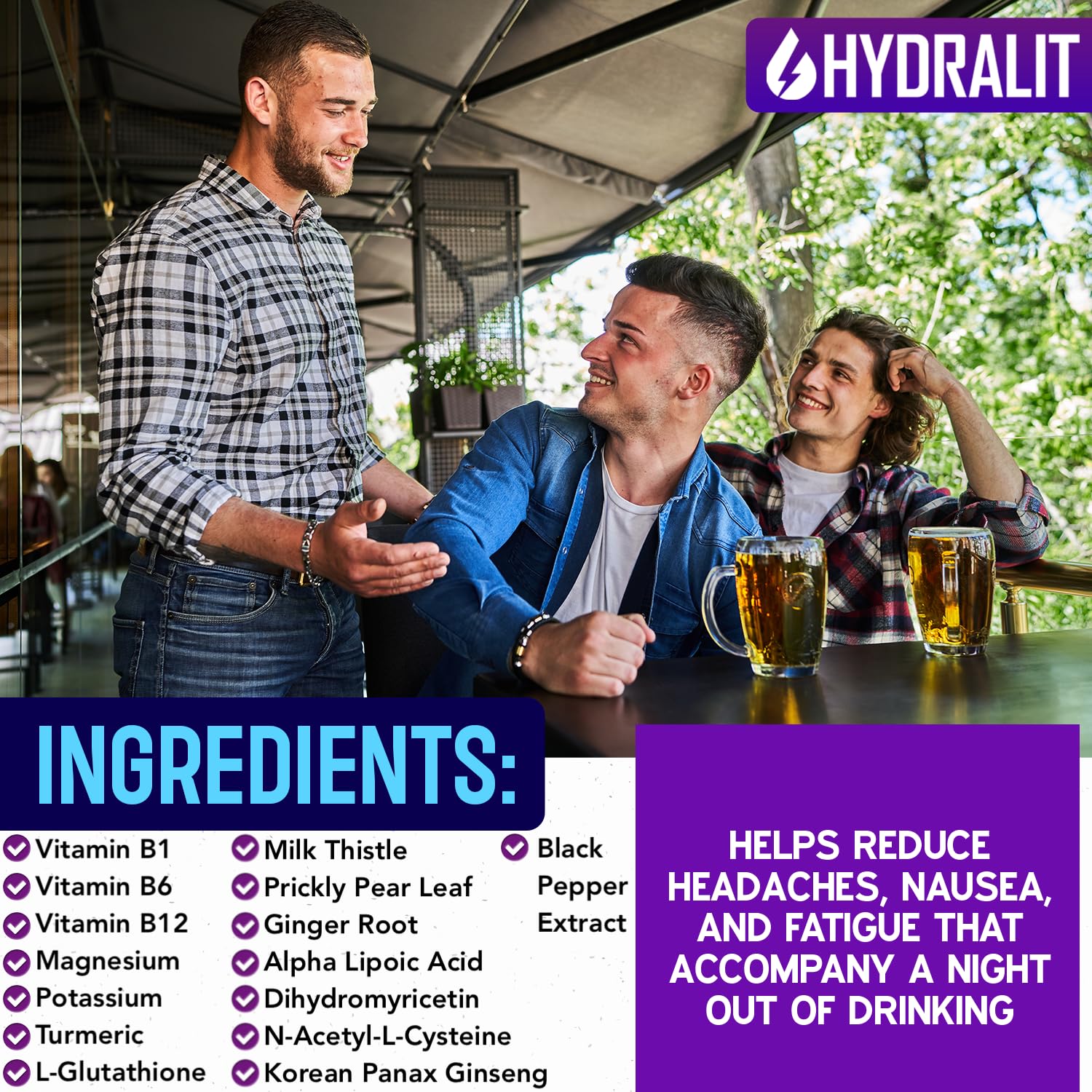 Hydralit Happy Hour parche alivio gradual durante horas.