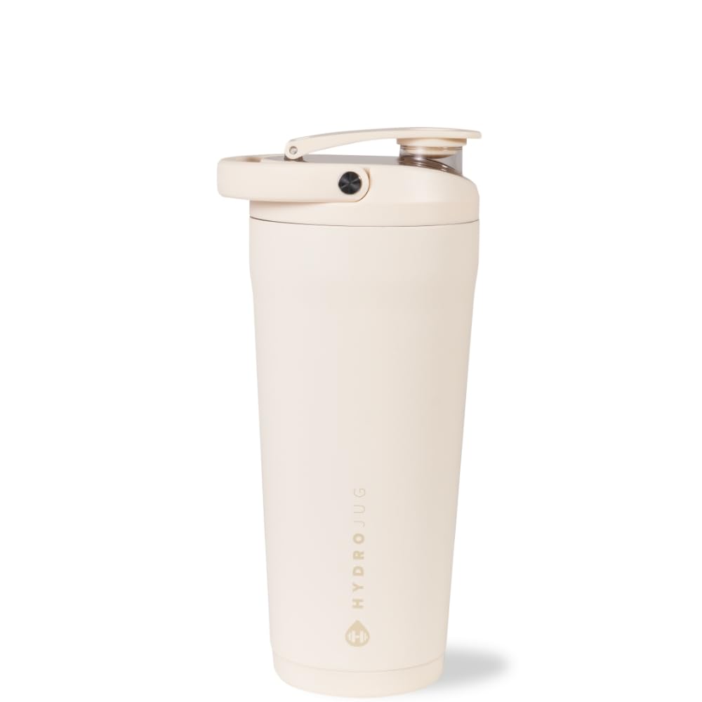 HydroJug 24oz: cuerpo de acero inoxidable con aislamiento mantiene la bebida fría.