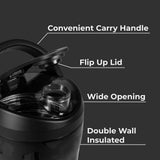 HydroJug 24 oz rejilla silenciosa, mezcla suave sin ruidos molestos.