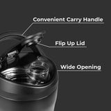 HydroJug con tapa abatible a prueba de fugas para transporte seguro.