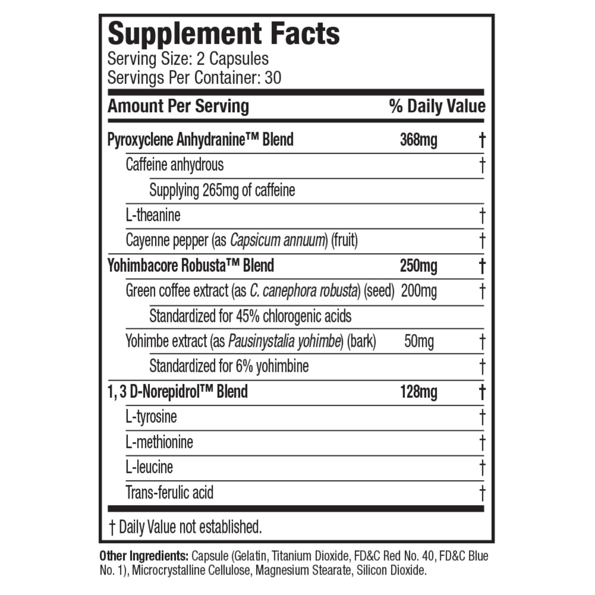 Hydroxycut Hardcore — cápsulas, dosis rápida para empezar el día.