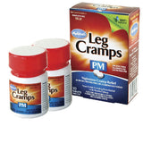 Hyland's Leg Cramps PM muestra tabletas de disolución rápida para alivio nocturno.