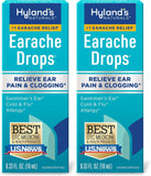 Gotas Hyland's Earache Drops en botella con goteo para alivio rápido del oído.