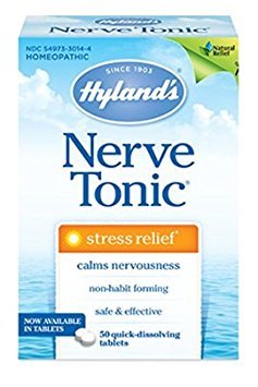 Hyland's Nerve Tonic tablets de disolución rápida en empaque, apoyo para momentos de estrés diario