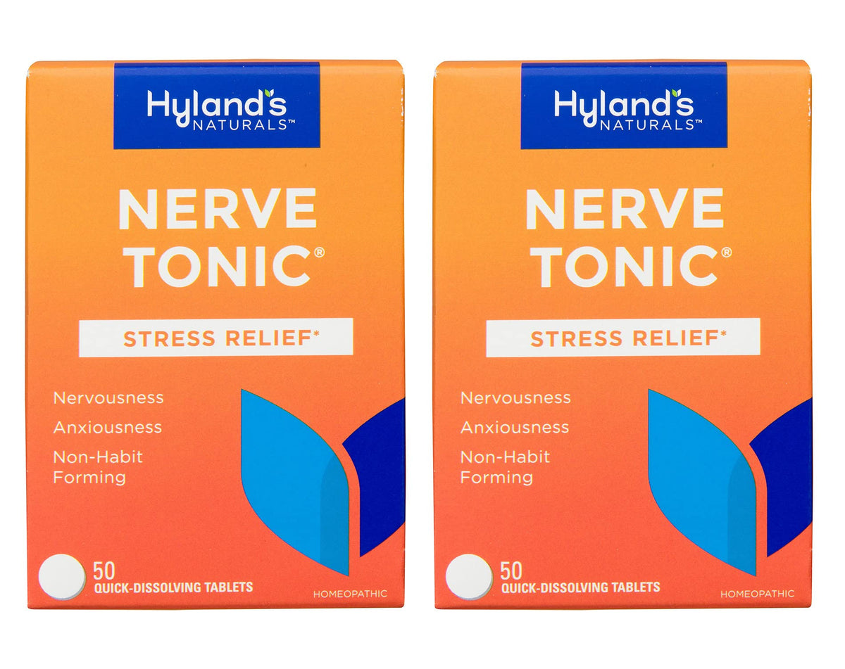 Hyland's Nerve Tonic: tabletas disolventes que se funden para alivio suave de tensión nerviosa