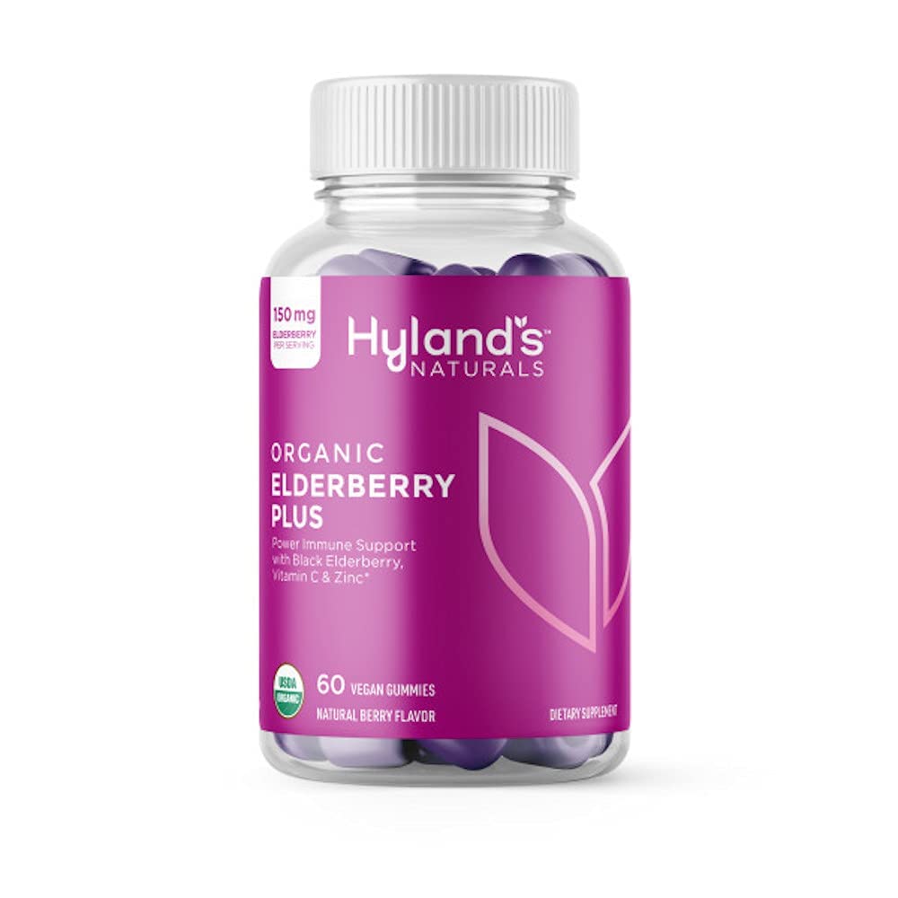 Hyland's Organic Elderberry Plus Gummies, botella para uso diario