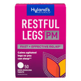 Hyland's Restful Legs, tableta en bote volcado, posible alivio suave para piernas inquietas.