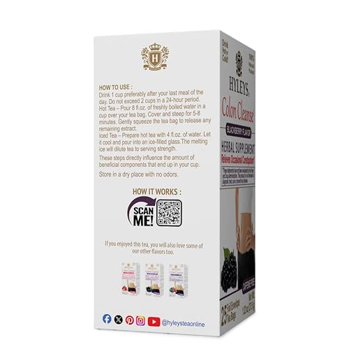 Detalle de aroma a mora del té HYLEYS colon cleanse
