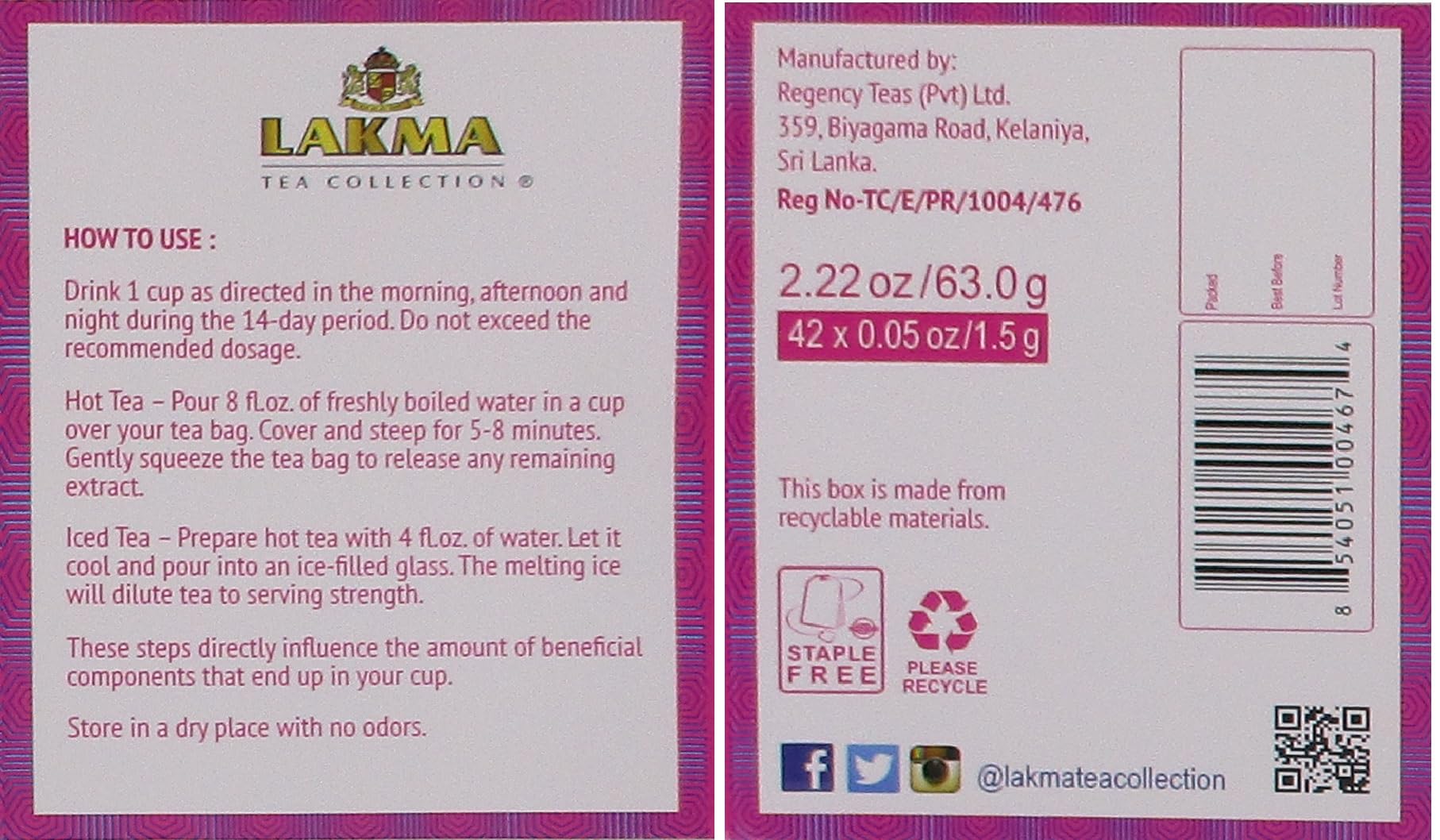 Hyleys Lakma ingredientes catequinas: antioxidantes naturales en cada sorbo.