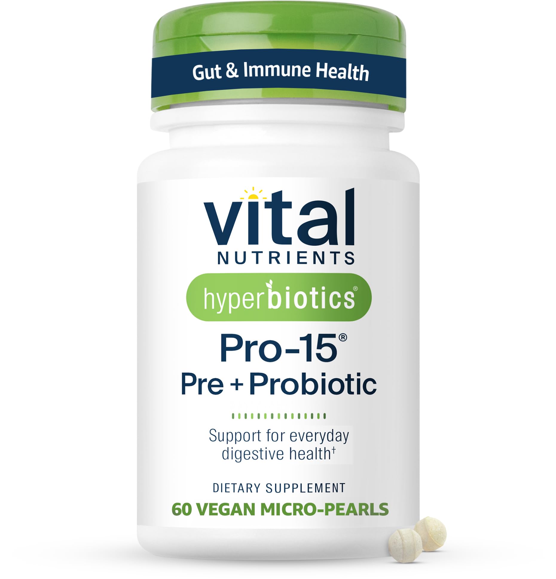 Hyperbiotics Pro-15 — botella digestiva para uso diario y equilibrio intestinal