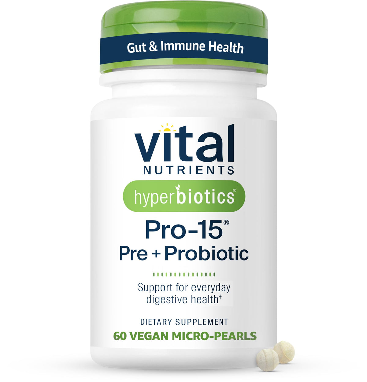 Hyperbiotics Pro-15 — botella digestiva para uso diario y equilibrio intestinal