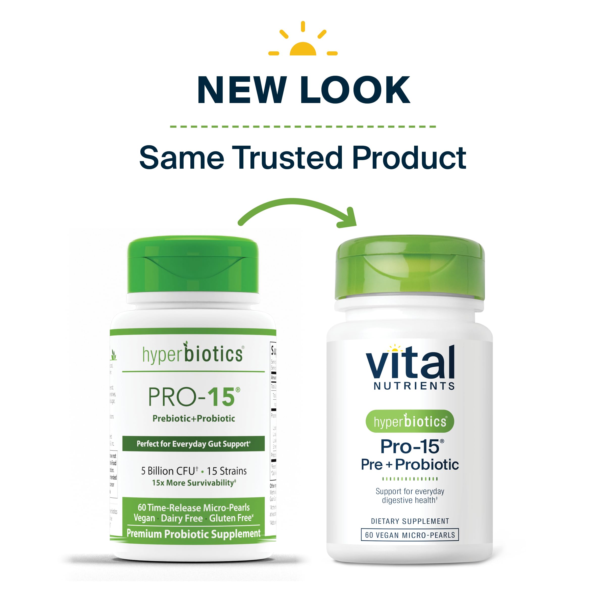 Hyperbiotics Pro-15 — envase estable para almacenamiento sin refrigeración