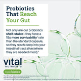 Hyperbiotics Vital Nutrientes Pro-15: tecnología de liberación para mayor viabilidad intestinal.