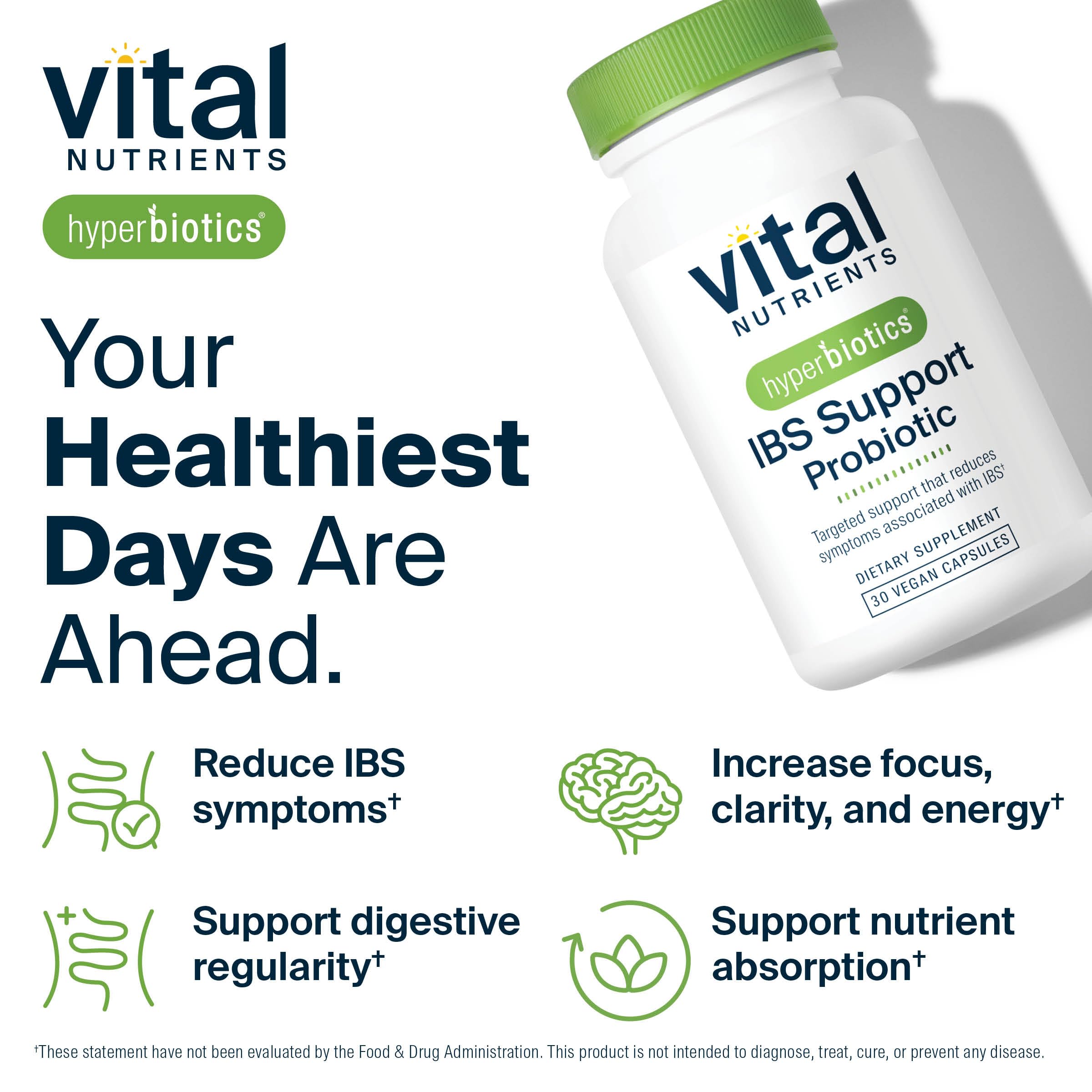 Hyperbiotics Vital Nutrients IBS Probiotic: boswellia 125 mg para apoyo intestinal.