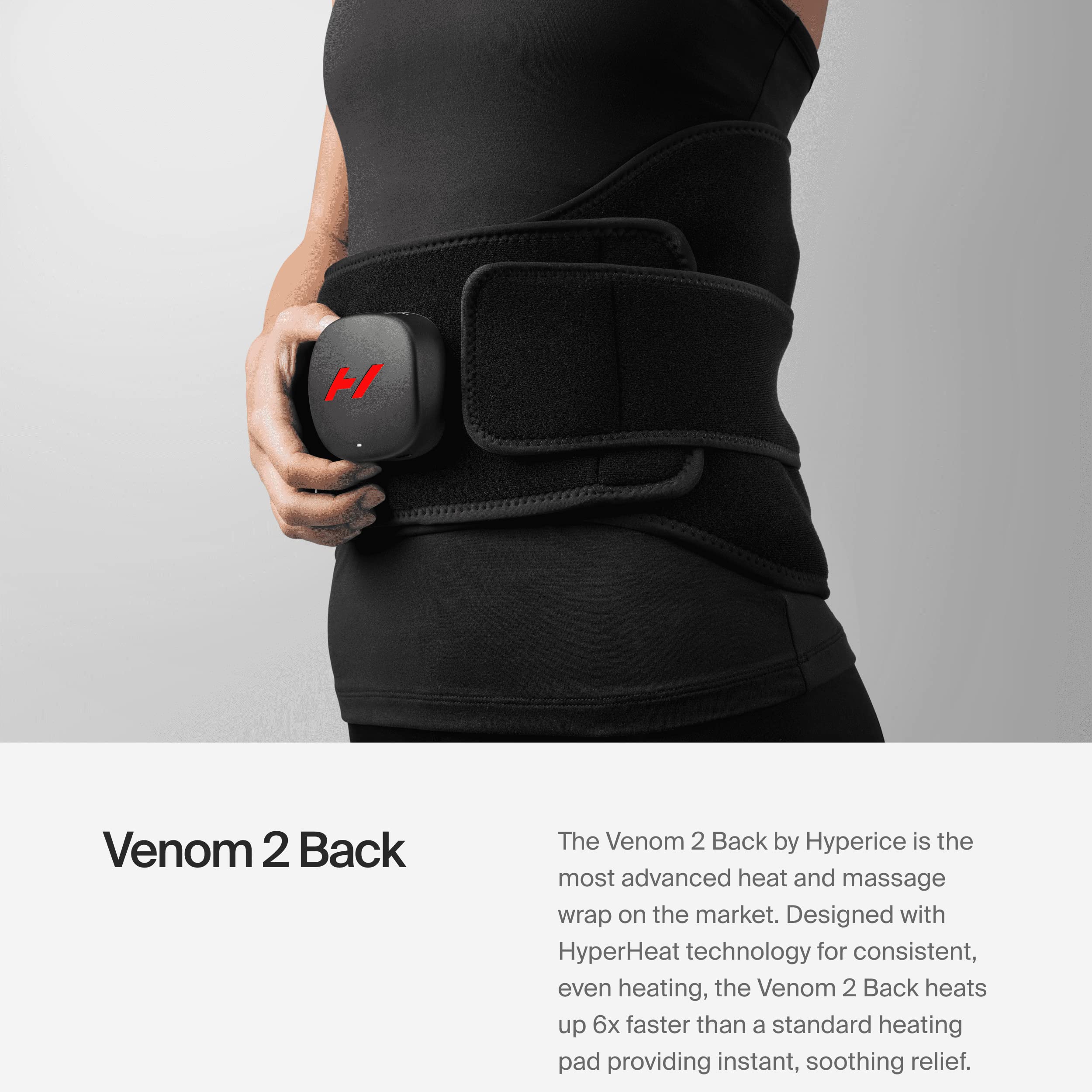 Venom 2 Back Wrap ofrece calor y masaje vibratorio para músculos tensos