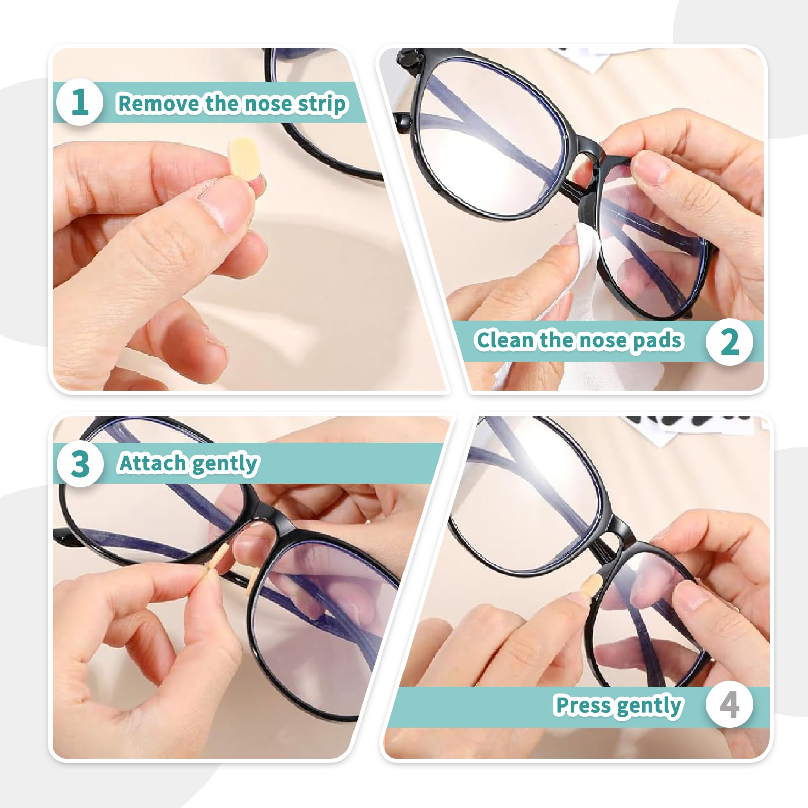 Diseño compatible para varios marcos, almohadillas HYSENE para gafas.