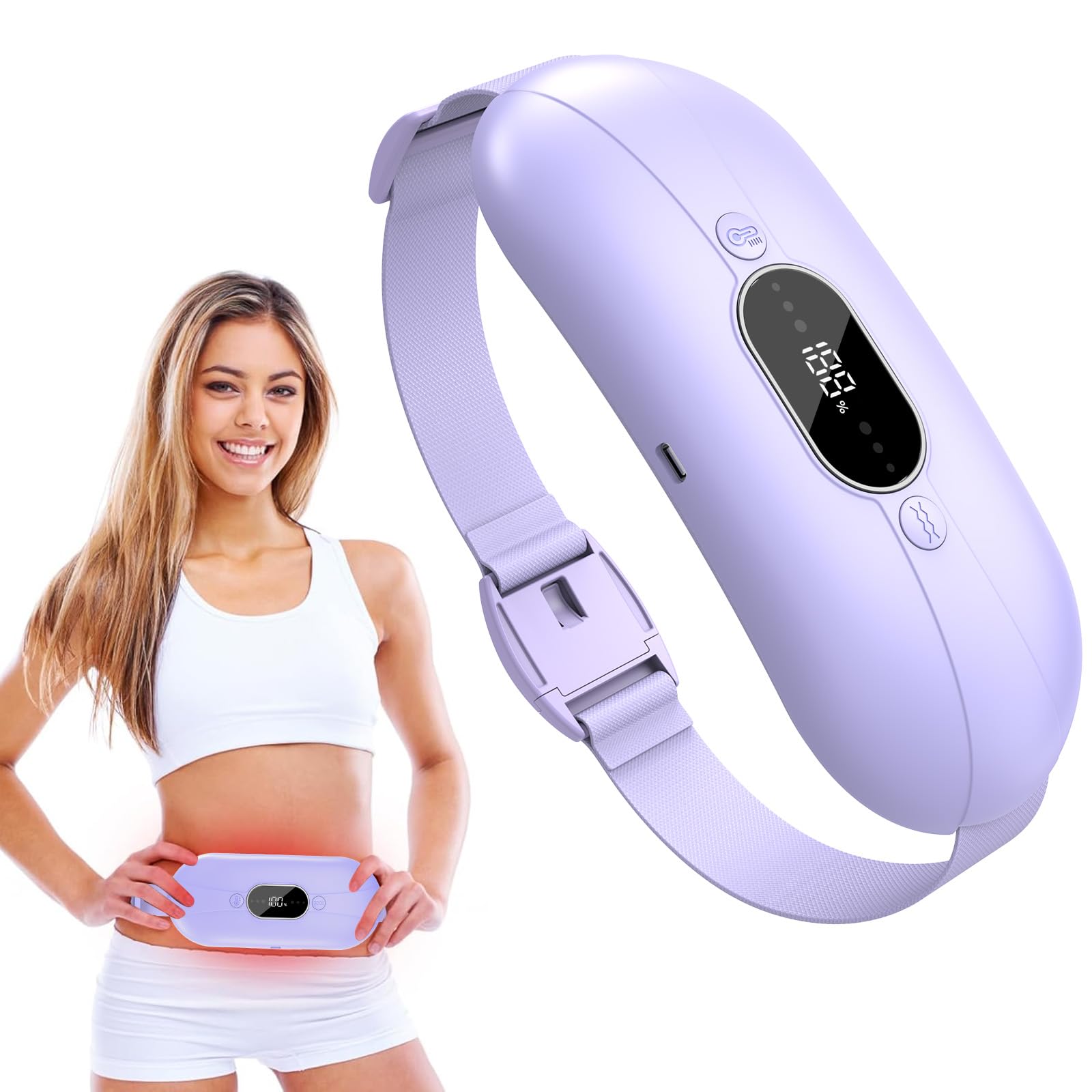 HZD banda calor portátil en cintura purpura para alivio del dolor menstrual en casa