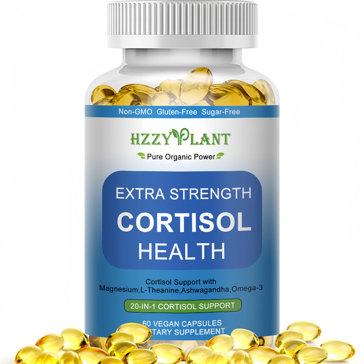 hzzyplant softgel cortisol alta absorcion, apoyo diario de equilibrio.