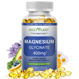 HZZYPLANT Magnesio glicinato cápsula blanda en botella para relajación muscular.