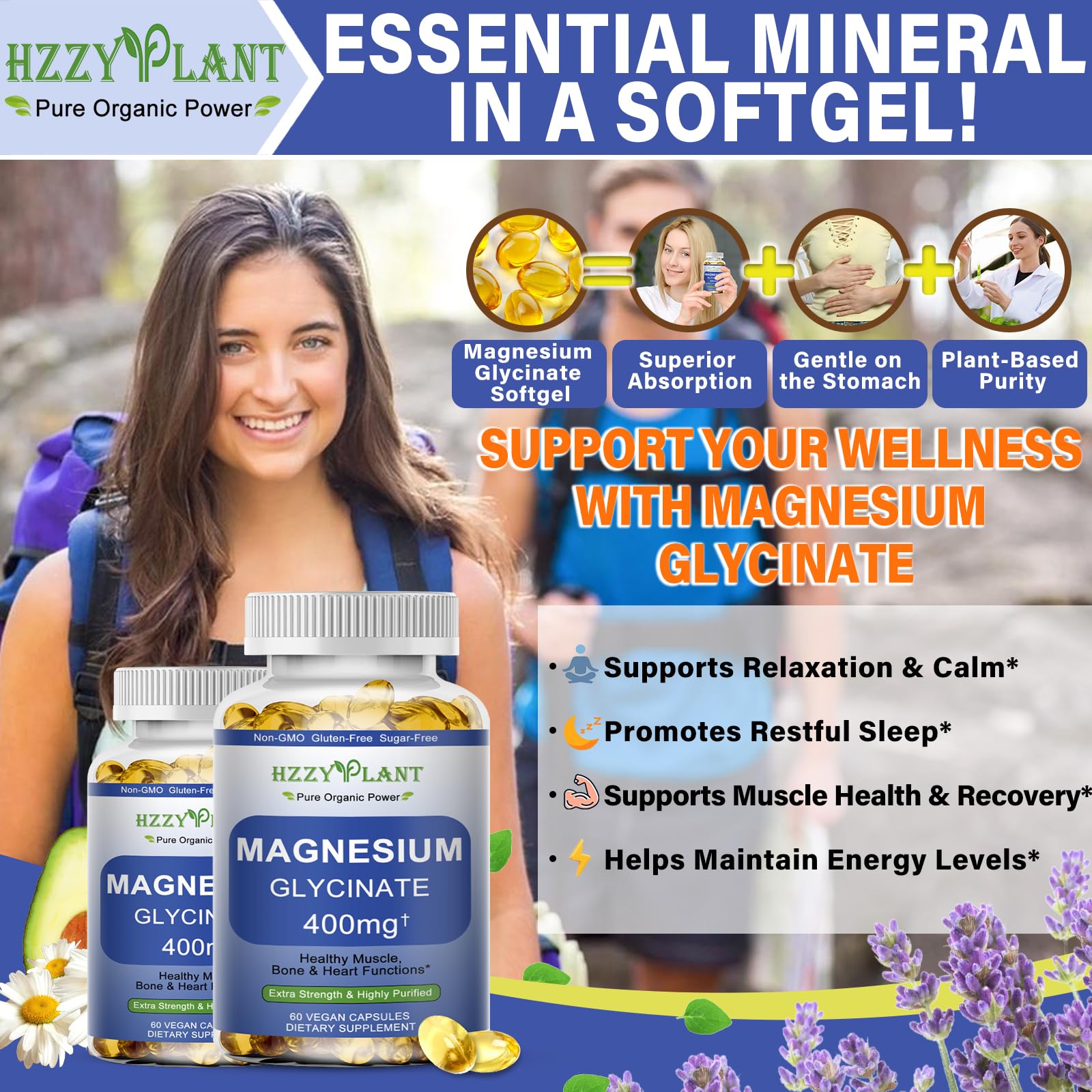 Cápsula blanda de HZZYPLANT para consumo nocturno y sueño de calidad.