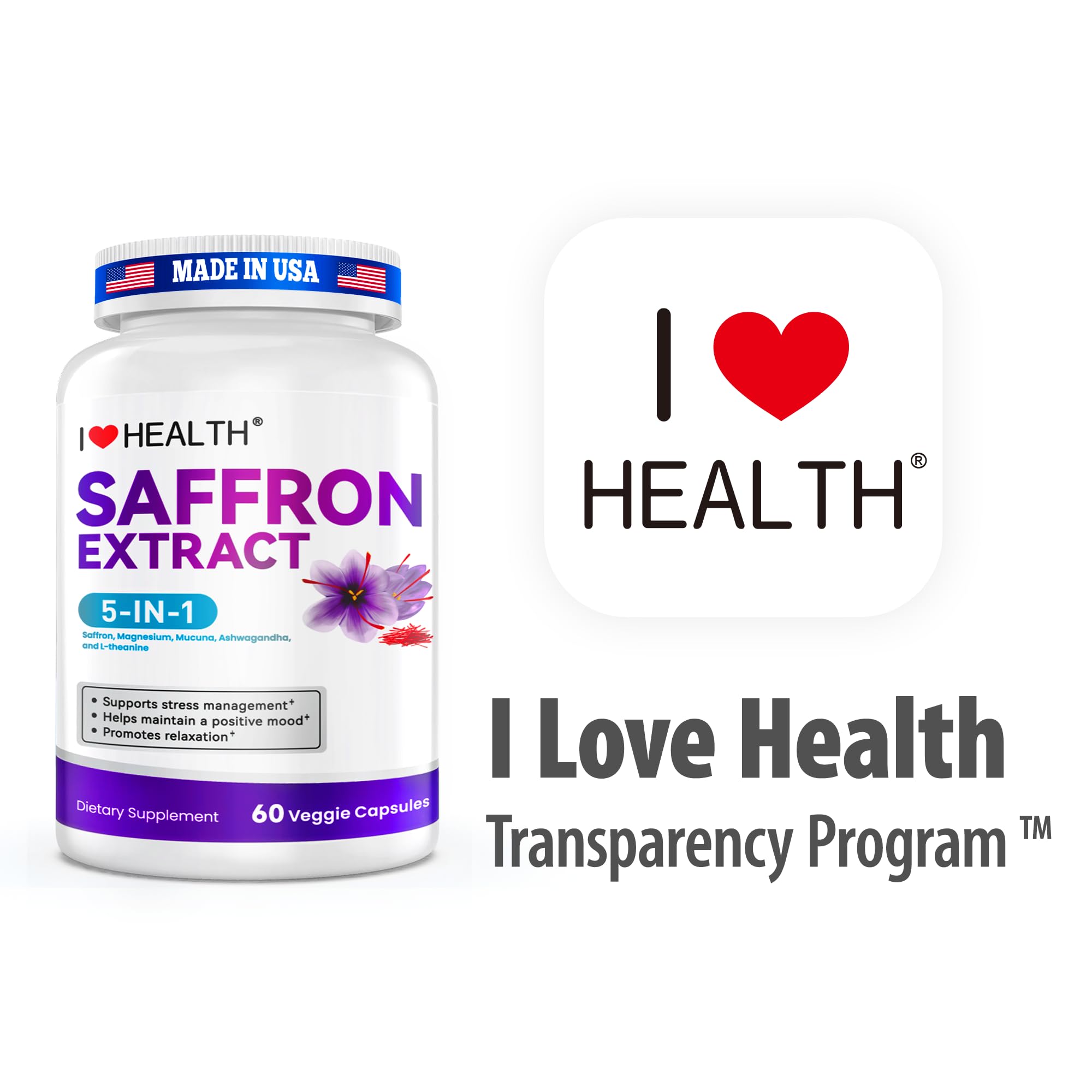 I LOVE HEALTH etiqueta limpia sin aditivos para un estilo de vida natural.